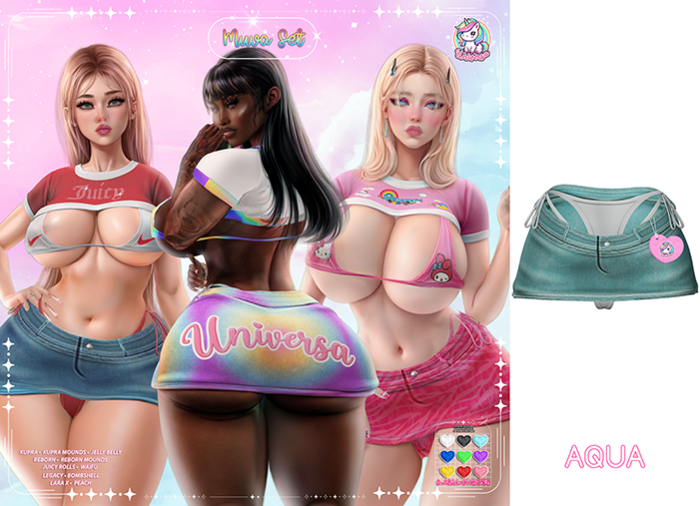 #UNIVERSA - Muva Set  [SKIRT] - Aqua - Kupra - Lara X - Reborn - Legacy - Peach - Bombshell - Waifu - Juicy - Mounds
