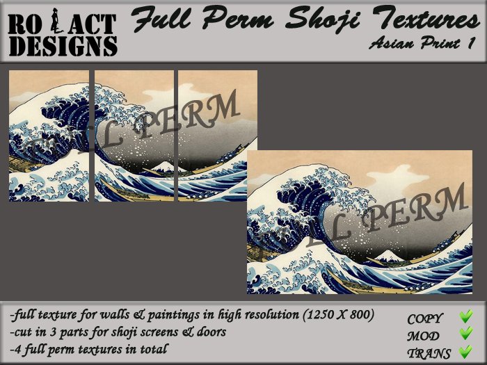..::RO!ACT::..DESIGNS Full Perm Asian Textures - Asian Print 1