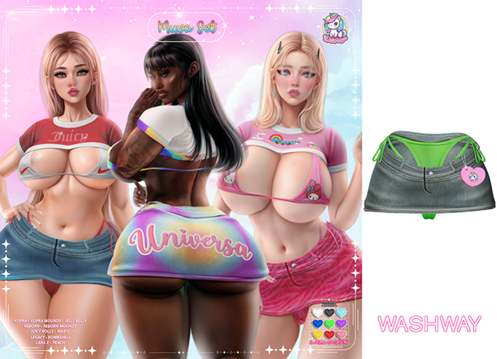 #UNIVERSA - Muva Set  [SKIRT] - Washway - Kupra - Lara X - Reborn - Legacy - Peach - Bombshell - Waifu - Juicy - Mounds