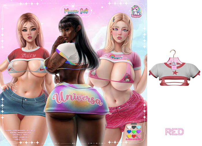 #UNIVERSA - Muva Set  [TOP] - Red - Kupra - Lara X - Reborn - Legacy - Peach - Bombshell - Waifu - Juicy - Mounds