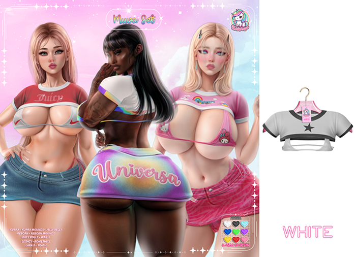 #UNIVERSA - Muva Set  [TOP] - White - Kupra - Lara X - Reborn - Legacy - Peach - Bombshell - Waifu - Juicy - Mounds