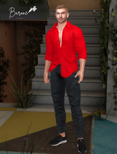 [Barone] - Shirt Justin - Red 