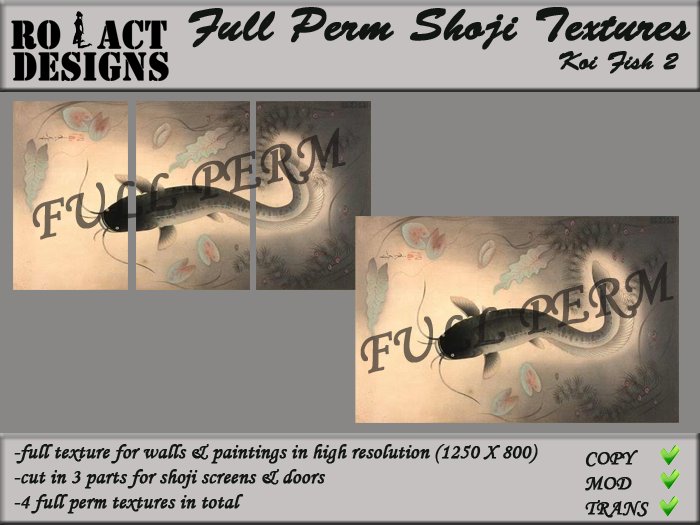 ..::RO!ACT::..DESIGNS Full Perm Asian Textures - Asian Koi Fish 2