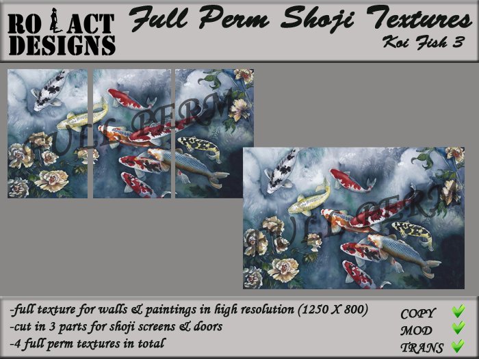 ..::RO!ACT::..DESIGNS Full Perm Asian Textures - Asian Koi Fish 3