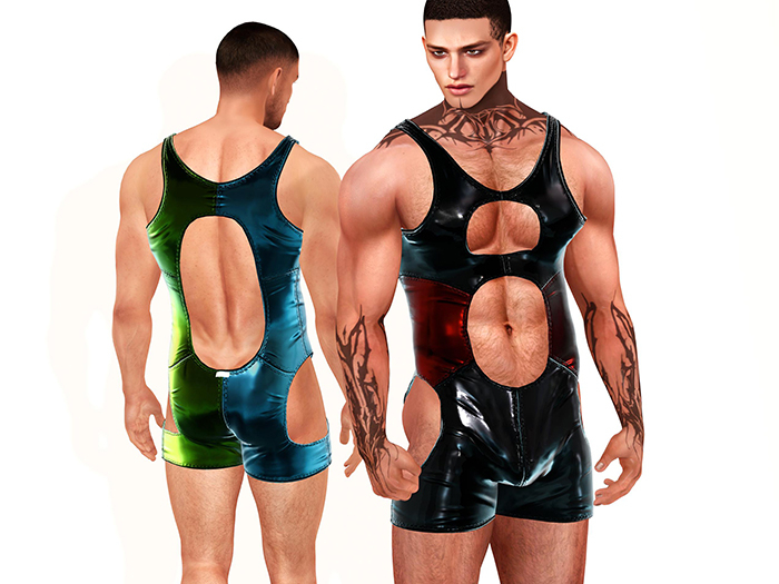 TwoSided Latex Romper Rooster