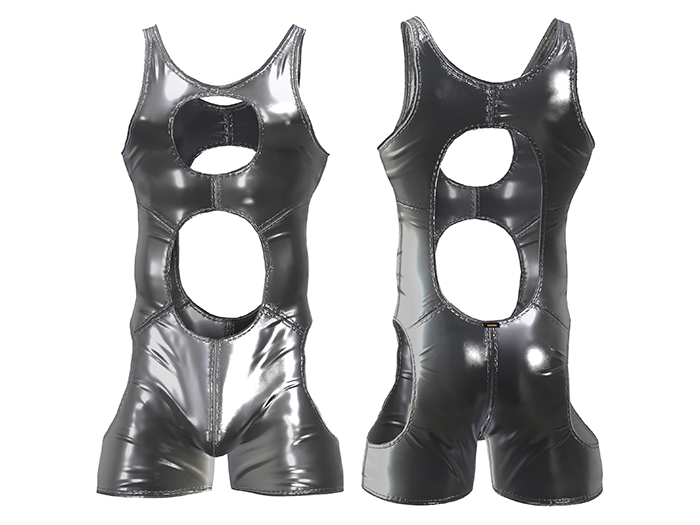TwoSided Romper Rooster silver