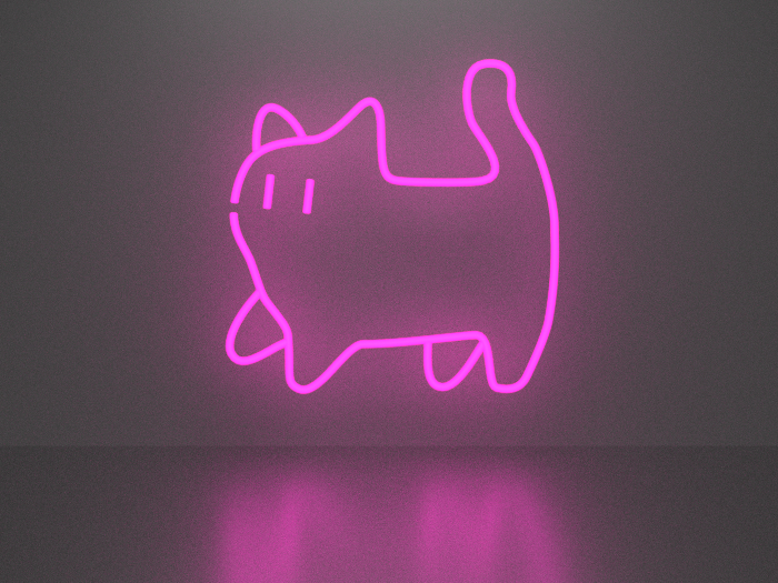 Cat 3 neon sign Full Permission