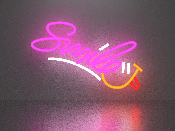 Smile 1 neon sign Full Permission