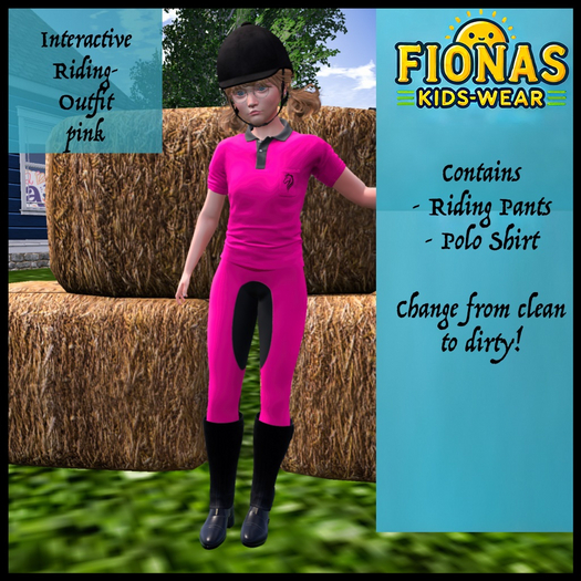 Rebirth Riding Outfit pink Fatpack - Riding Pants and Polo