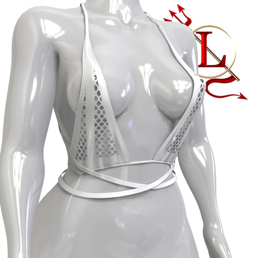 White Fishnet Tinsley TOP WAIFUS