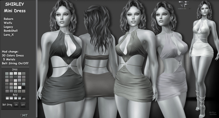 R.F. -  SHIRLEY Mini Dress (30 Colors)  Demo
