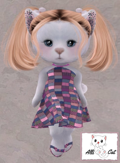 Purple Patchwork Dress Set