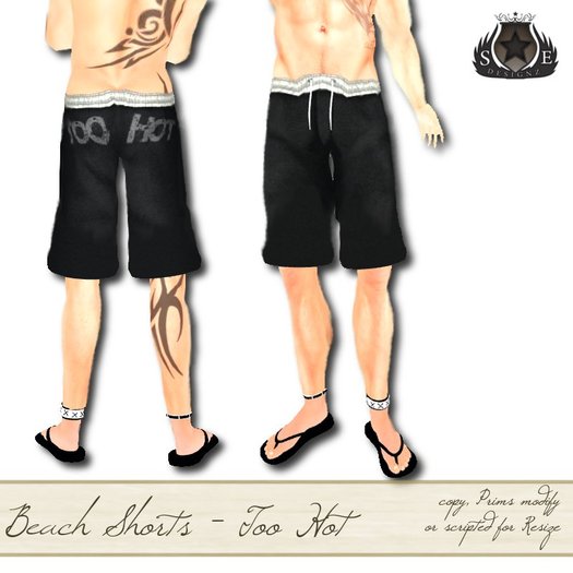 [SE*Designz] Beach Shorts - Too Hot (black)