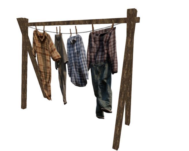 Clothes on Wooden Stakes *Decor*