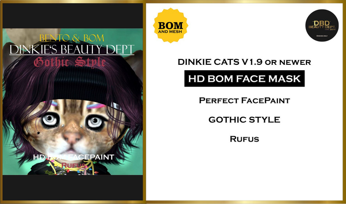 *DBD* DINKIES HD BOM GOTHIC FACE PAINT* Rufus