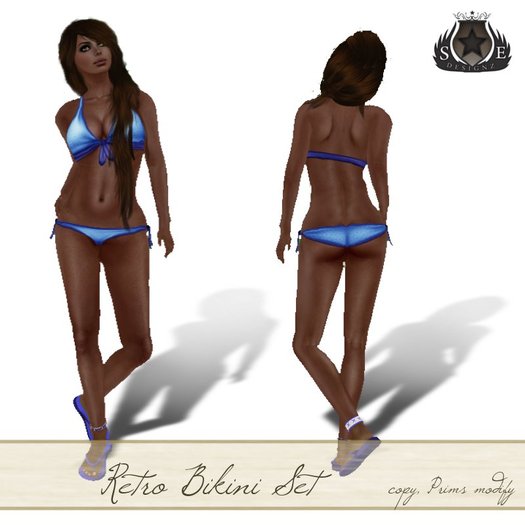 [SE*Designz] Retro Bikini Set - blue Halter