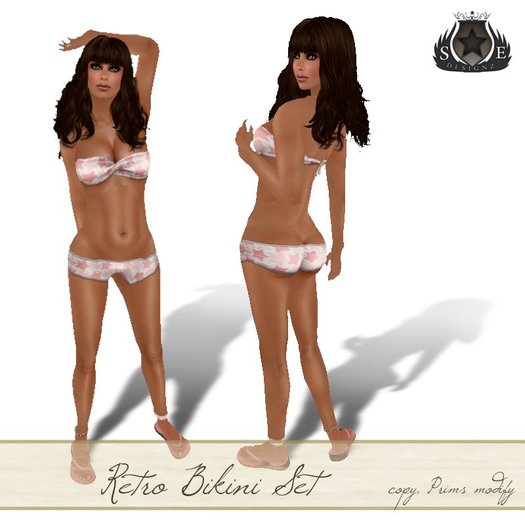 [SE*Designz] Retro Bikini Set - white Twist