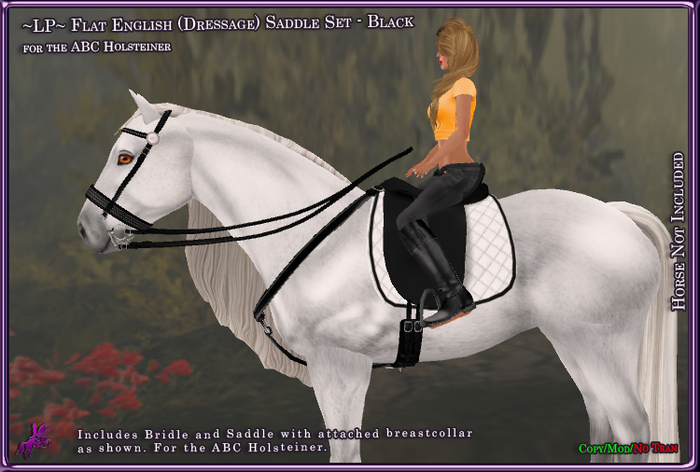 ~LP~ Flat Dressage Saddle Set [BOXED] ABC Holsteiner Black