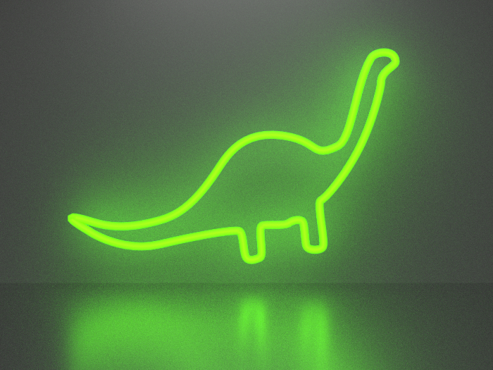 Dinosaur neon sign Full Permission