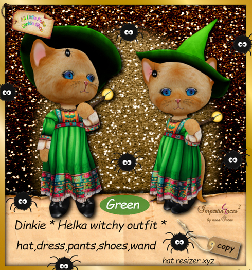 Dinkie helka witchy outfit Green