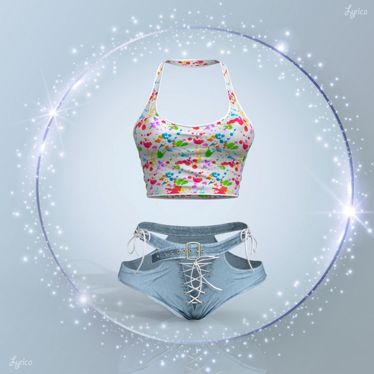 BOMBSHELL Shorts Outfit Paint