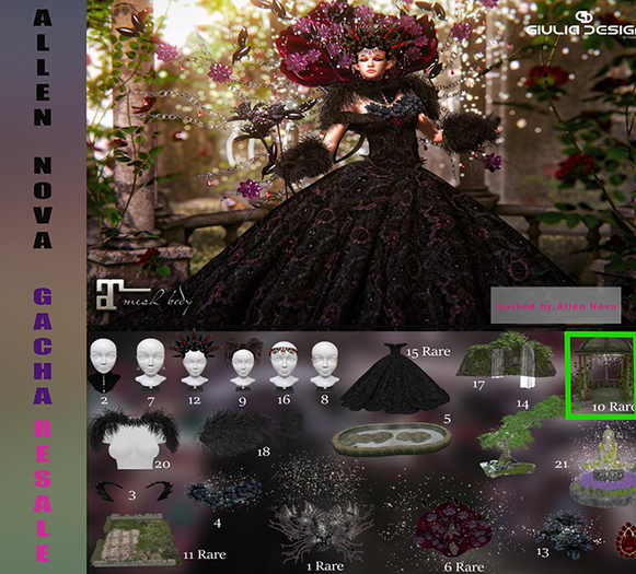 10 rare Gazebo-[GIULIADESIGN]-Dark Fantasy Roses- SALE !