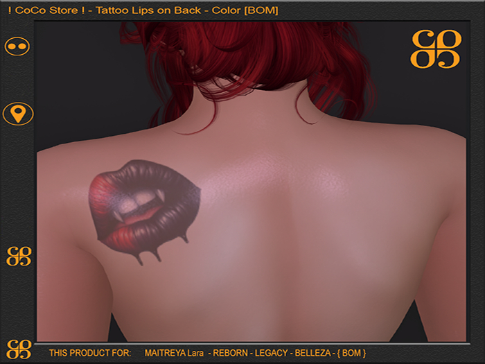! CoCo Store ! - Tattoo Lips on Back - Color [BOM]