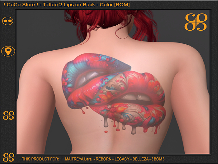 ! CoCo Store ! - Tattoo 2 Lips on Back - Color [BOM]