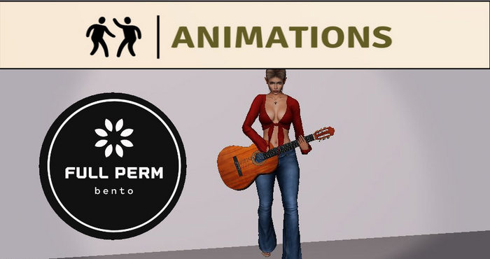 Second Life Marketplace - ⭐ NEW FULL PERM GUITAR PLAYING BENTO ...