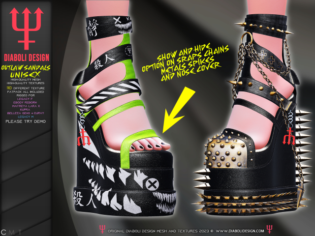 DEMO - DIABOLI DESIGN - OUTLAW SANDALS UNISEX