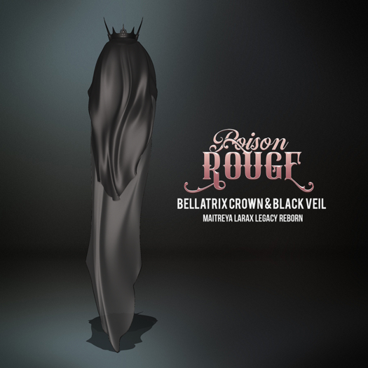 POISON ROUGE Bellatrix Veil & Crown Black
