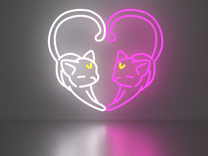 Cats 1 neon sign Full Permission