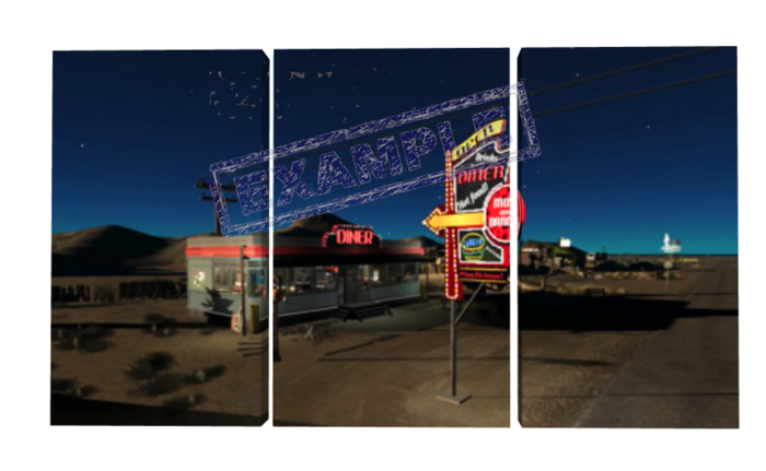 Last Chance Diner  - Three Panel Canvas Display