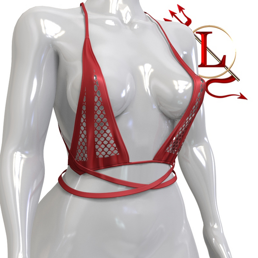 Red Fishnet Tinsley TOP REBORN