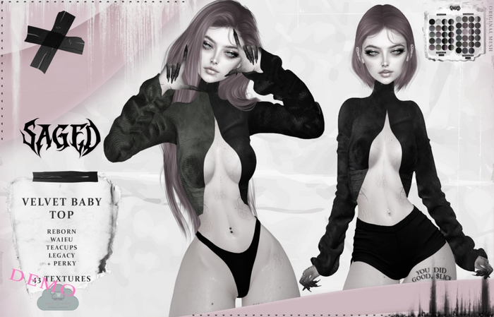 SAGED DEMO. Velvet Baby Top