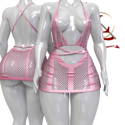 Pink Fishnet Remmy DRESS LARAX
