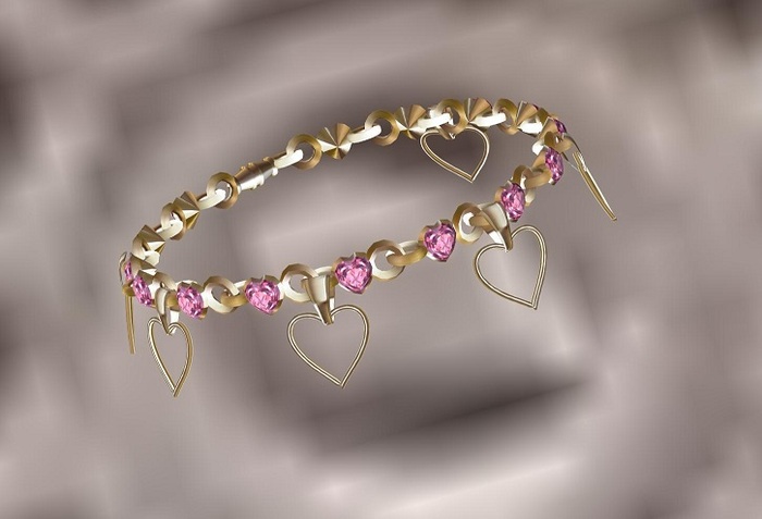 Charm Bracelet - Heart Of Hearts PINK DIAMOND (Gift Boxed)