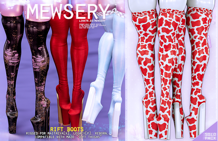 #Mewsery Rift Boots{Cow.Ruby} - Requires the MAZE “Soft Thighs” Mod
