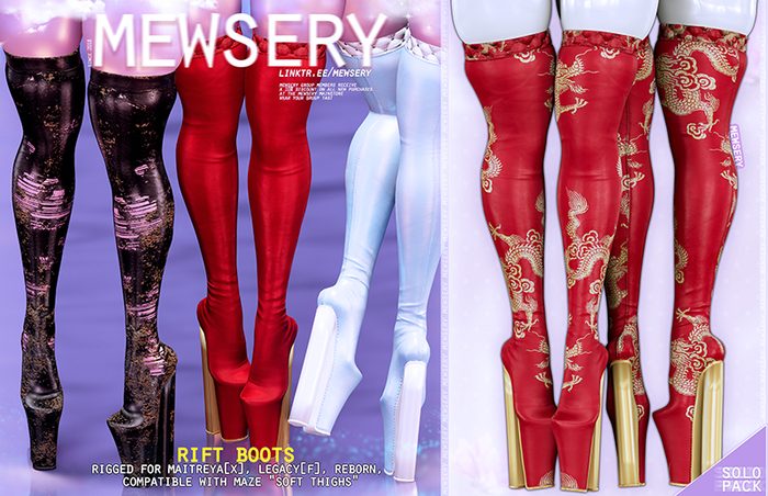 #Mewsery Rift Boots{Dragon.Ruby} - Requires the MAZE “Soft Thighs” Mod
