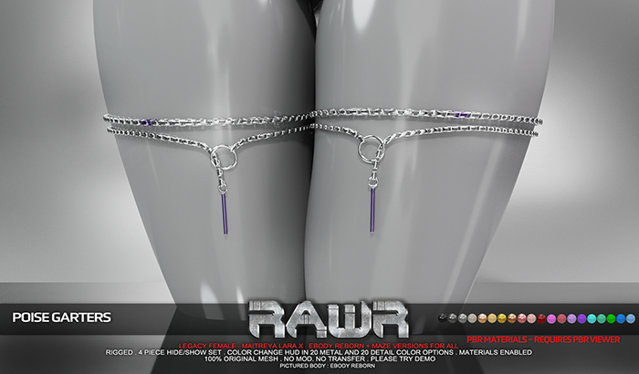 RAWR! Poise Garters (add me)