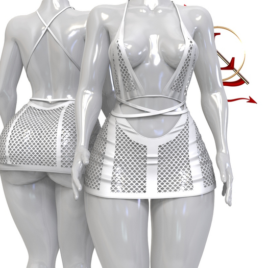 White Fishnet Remmy DRESS LEGACY