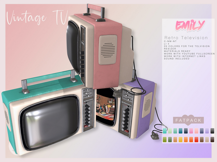  Emily - Retro Television - 20 Colors - Fatpack 