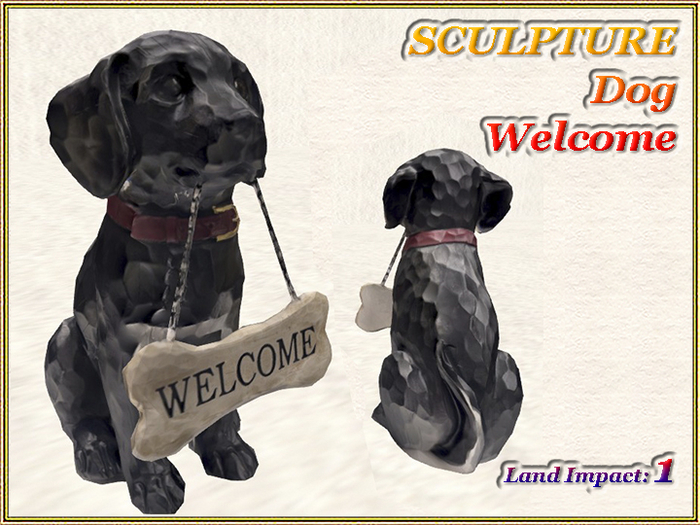 SCULPTURE - Dog Welcome (1 LI) (Full perm)