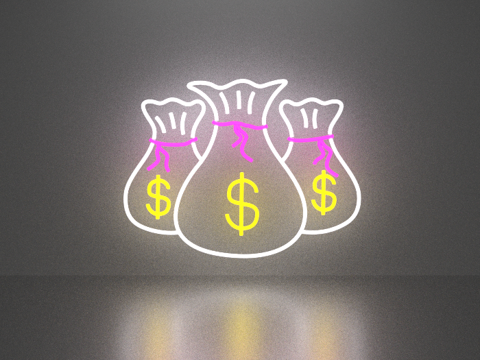Second Life Marketplace - Money 1 neon sign Full Permission