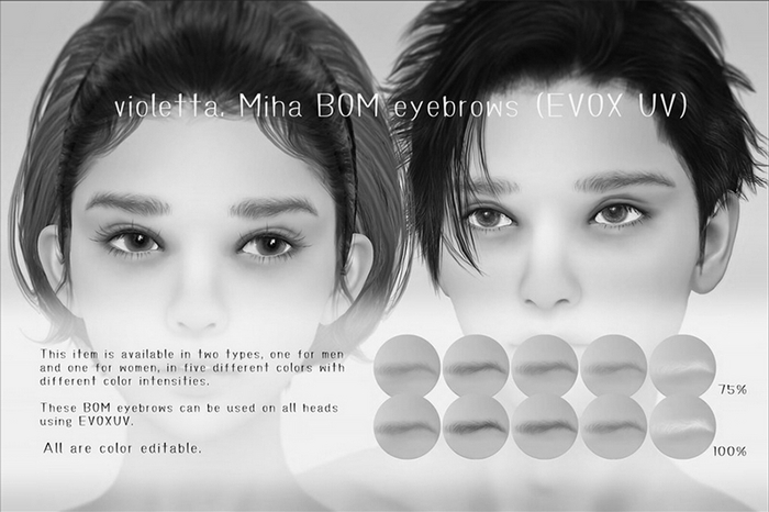 (demo) violetta. Miha BOM eyebrows (for EVOX UV)