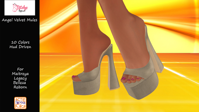 Nitelys Angel Velvet Mules
