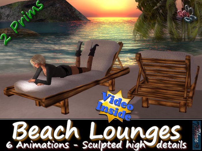 333 - Beach Lounges - Sculpted - Animated