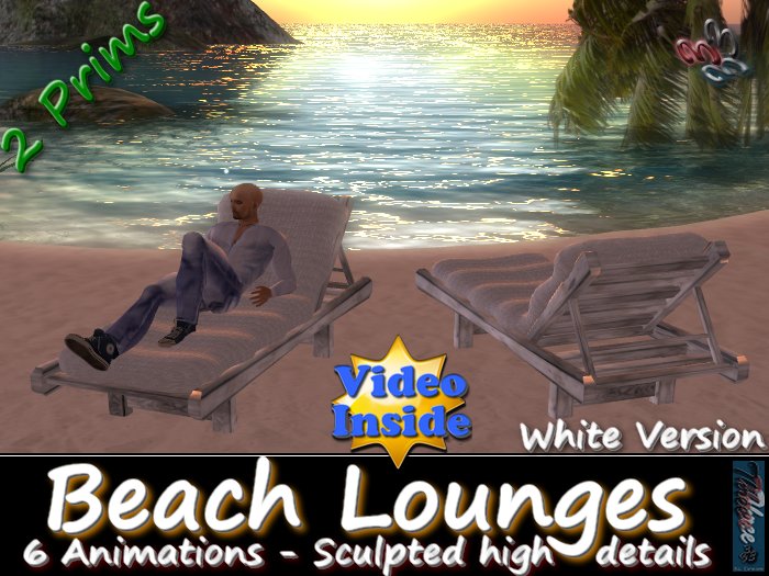333 - Beach Lounges - Sculpted - Animated (White)