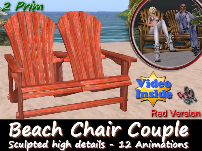 333 - Beach Chair Couple - Sculpted - Animated / Red Version