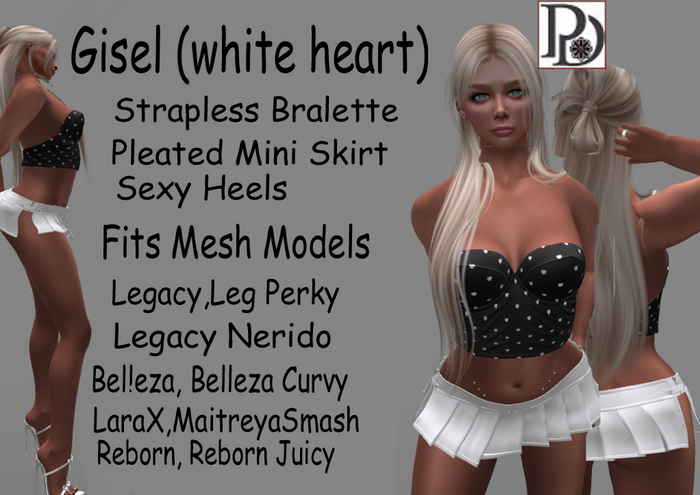 !PD-Gisel Outfit-BlackWhiteHeart